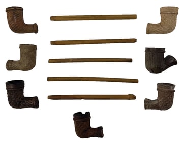 7 Taveren Pipes with 5 Stems. Ex Ronald Max Hinshaw Collection.