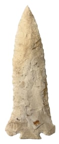 4 3/4" Decatur. White Glossy Chert. Indiana. Ex Walter Spence, David Smith. COA.