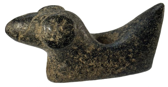 7 5/8” Effigy Pipe. Steatite. OH/KY Border. Ex Vincent Tippmann and Doug Watkins. COA. Selling