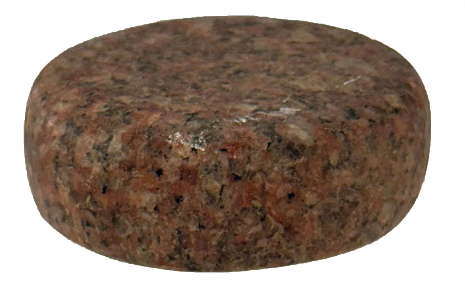 2 1/4" Discoidal. Red Granite. St Claire County, Illinois. Ex Garry Mumaw and Nick Gray. (1 of 4)