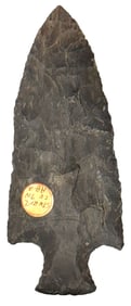 4 1/4" Table rock. Gray/Black Chert. Very Nice Shape. Tennessee. Ex Jerry Hodson. 