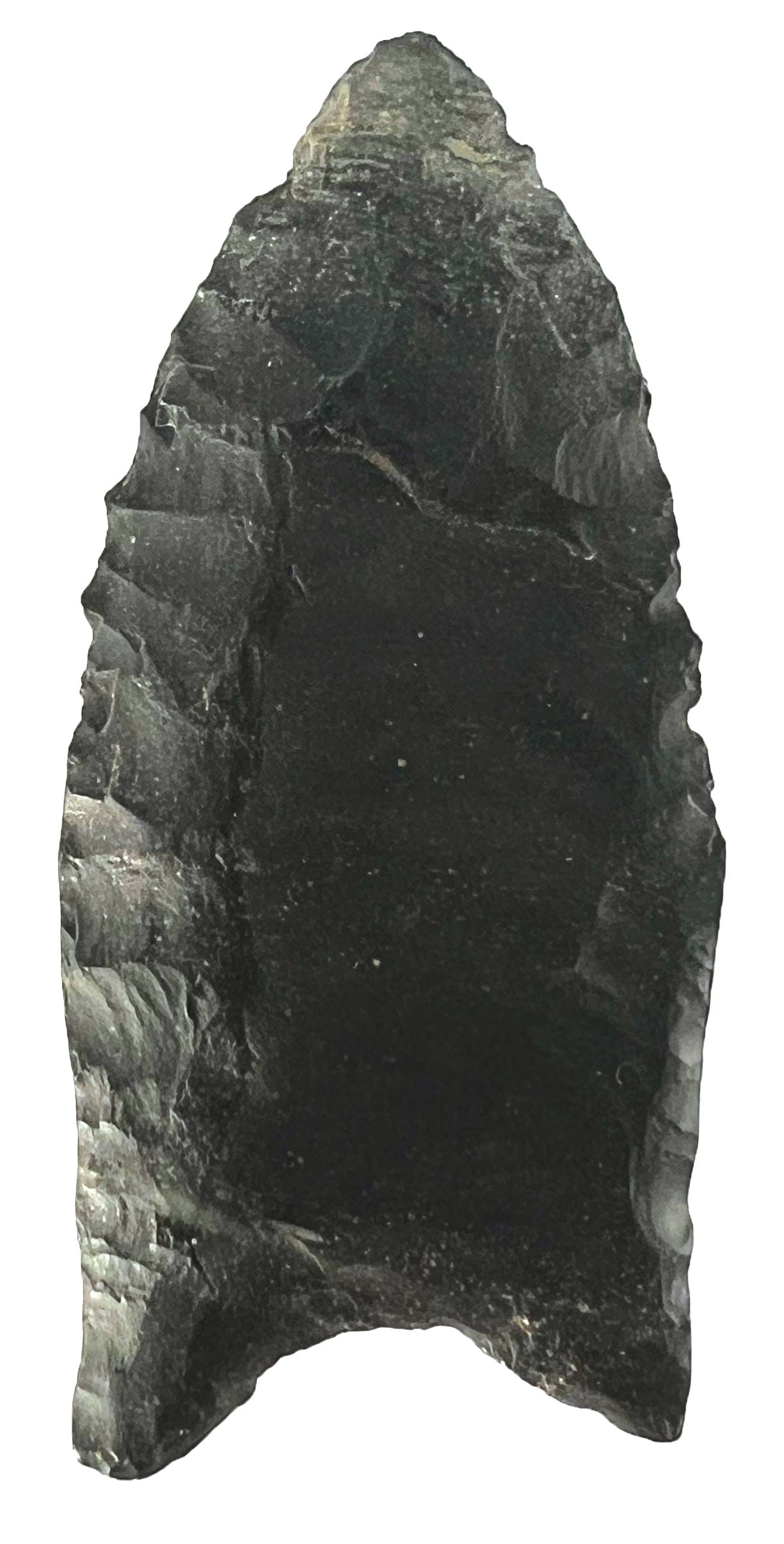 2" Clovis Point. Black Material. Fluted.  Mansfield, Ohio. Ex Bill Mangold.  (1 of 2)