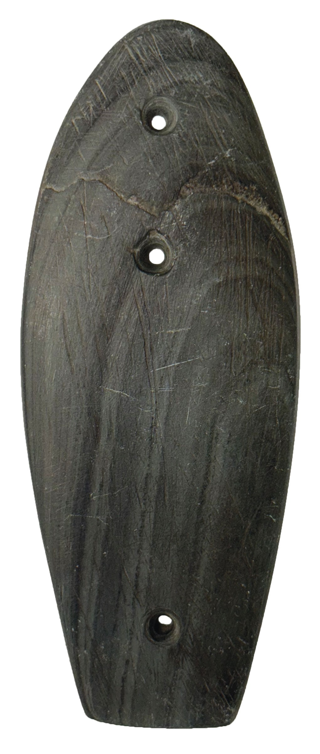 5 5/8" Three Hole Gorget. Banded Slate. Putman County, OH. Ex Bob Converse. (1 of 2)