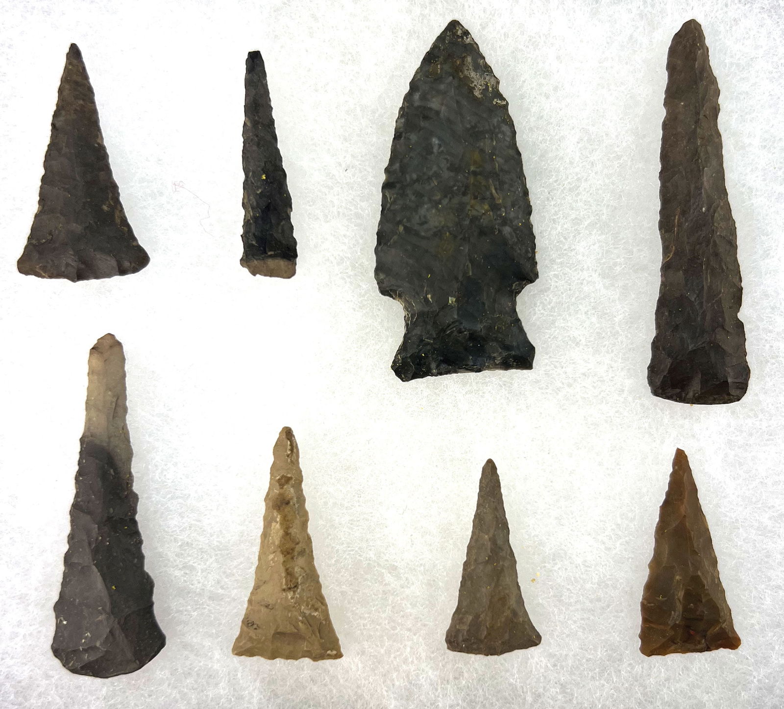 8 Points. 1 1/4" to 2 1/4" Variety of Materials. Unknown Provenance. Ex Bill Mangold.  (1 of 1)