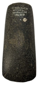 6 5/8" Celt. Diorite. Good Condition. Missouri. Ex Gallick, Ballinger and Pipes. Perino COA.