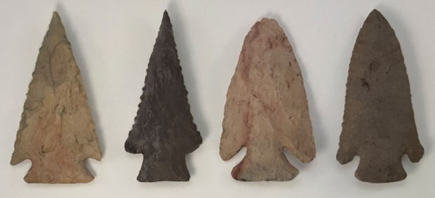 Frame of Four Points. 3" to 3 1/8". Variety of types, materials and provenance. Ex Jerry Hodson.