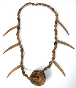 Florida Shell and Bone Bead Necklace. Found in 1930s. Ex Monty Tallout and King Ross. 