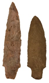 2 Savanah River Points. South Georgia. Pictured. Ex Bruce Butts and King Ross. 