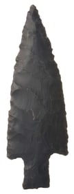4 15/16" Buck Creek. Black Color Chert. Tennessee. Ex Boone, Richter and Allen. Rogers COA.