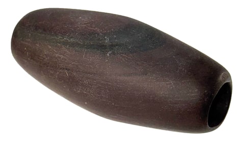3 1/8" Tube Expanded Center Bannerstone. Mahogany Slate. Ohio. Ex Gary Smith. COA.