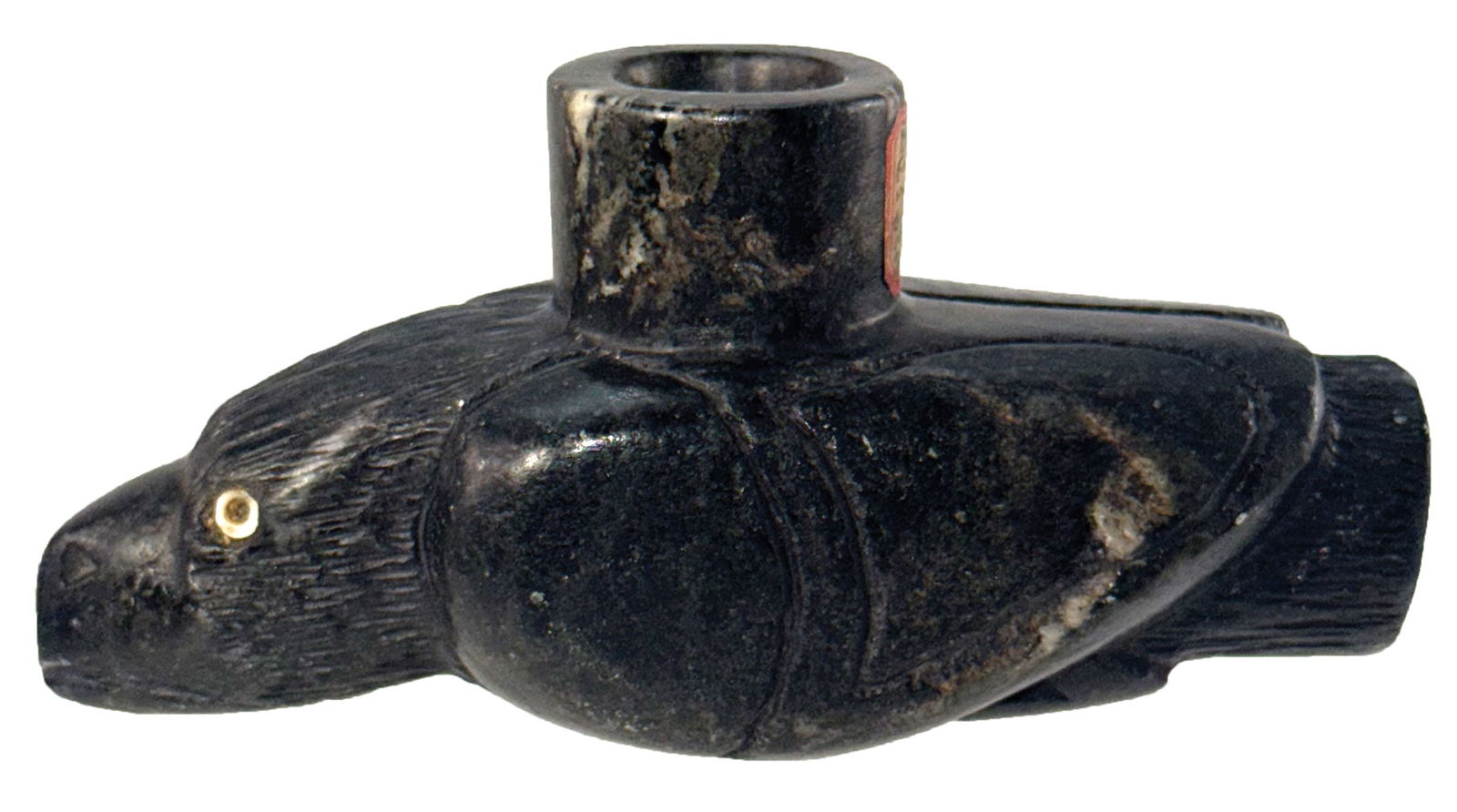 4 9/16” Miniature Great Pipe. Black Steatite. Gallatin County, IL. Ex Ivan Porter and Gary Smi (1 of 6)