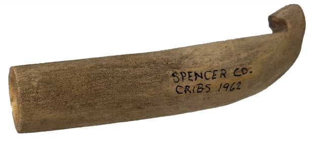 4 1/2” Bone awl. Indiana. Recovered near the Crib Mound Site. Ex Tom Erdmann.