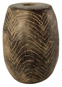 7 1/4" Caddo Blakley Engraved Seed Jar. Arkansas. Ex Jerry Dickey and Kevin Pipes.