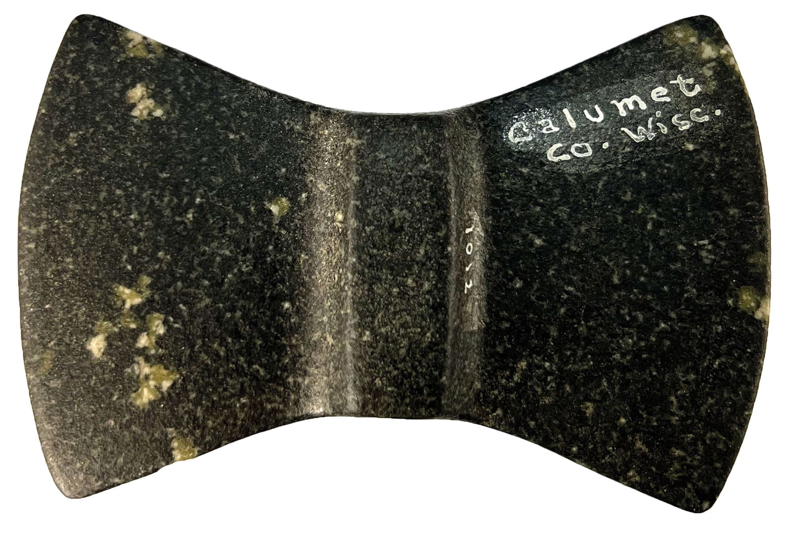 3 1/2" Wisconsin Wing Bannerstone. Porphyry. Excellent pedigree. Putty COA. (1 of 6)