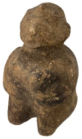 5 1/4" Small Human Effigy Pot. Tennessee. Slight Restoration. Ex Brandon Vanderver.