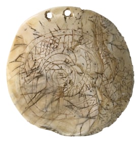 3 1/8” Shell Gorget. LeFlore County, OK. Ex D. Wilson. 