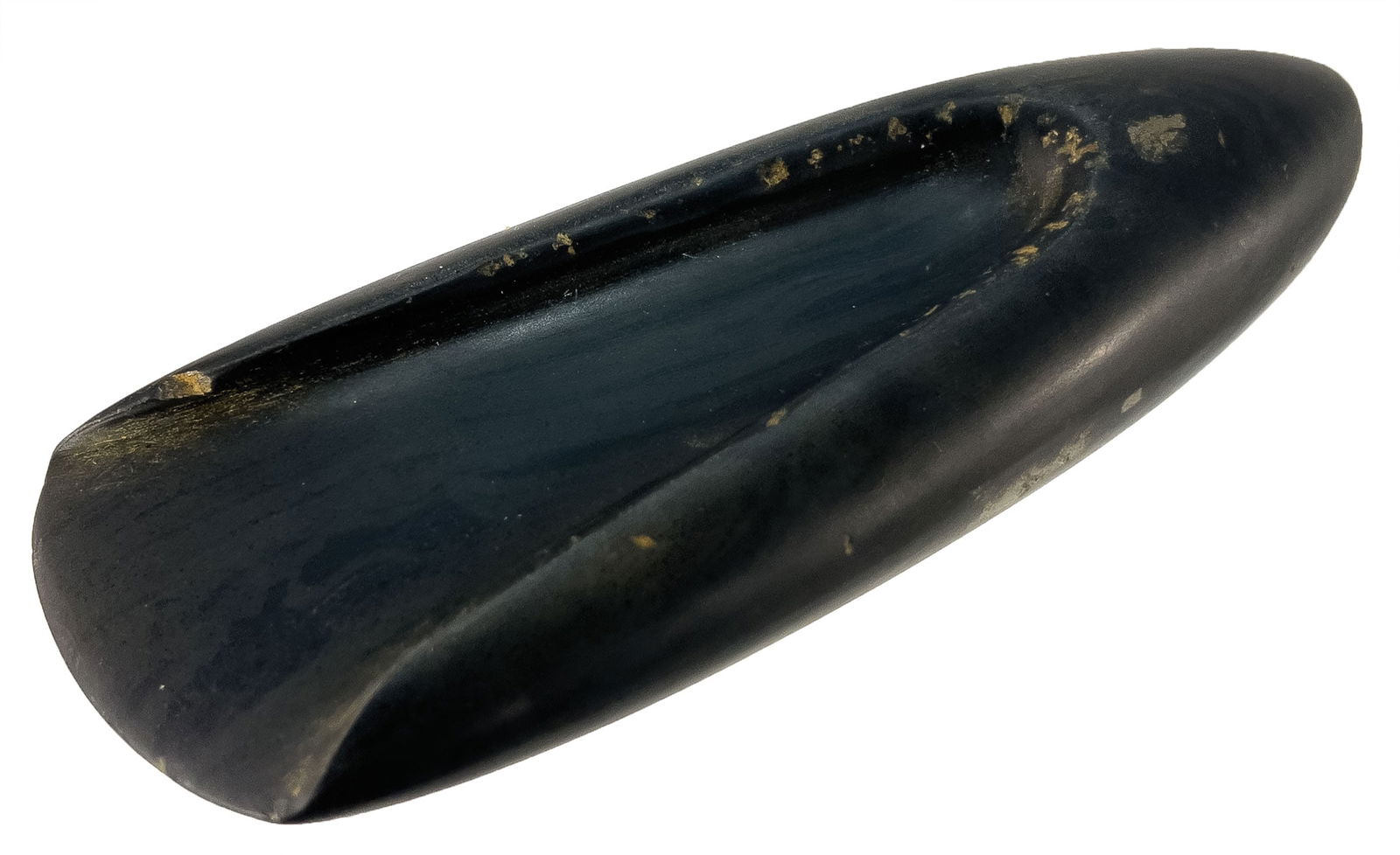 6 1/2” Gouge. Banded Slate. Gallatin County, KY. Ex Jack Barber. COA. (1 of 5)