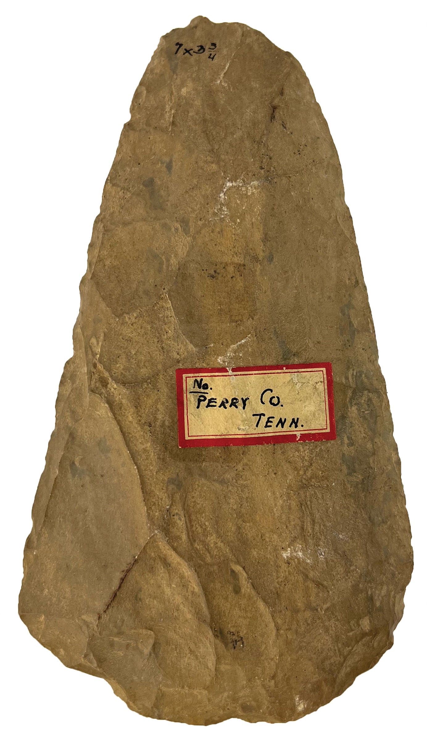 7" Spade/Hoe. Recovered in 1909 in Perry County, Tennessee. Ex Bill Mangold. : 7" Spade/Hoe. Recovered in 1909 in Perry County, Tennessee. Ex Bill Mangold.
