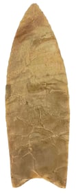 3 9/16" Clovis. Cream/Tan Chert. St. Charles County, Missouri. Ex Matt Roos. Stermer COA. 