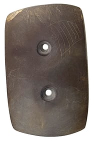 3 3/4" Engraved Drilled Tablet Gorget. Ohio. Ex Bennett Auctions and King Ross. 