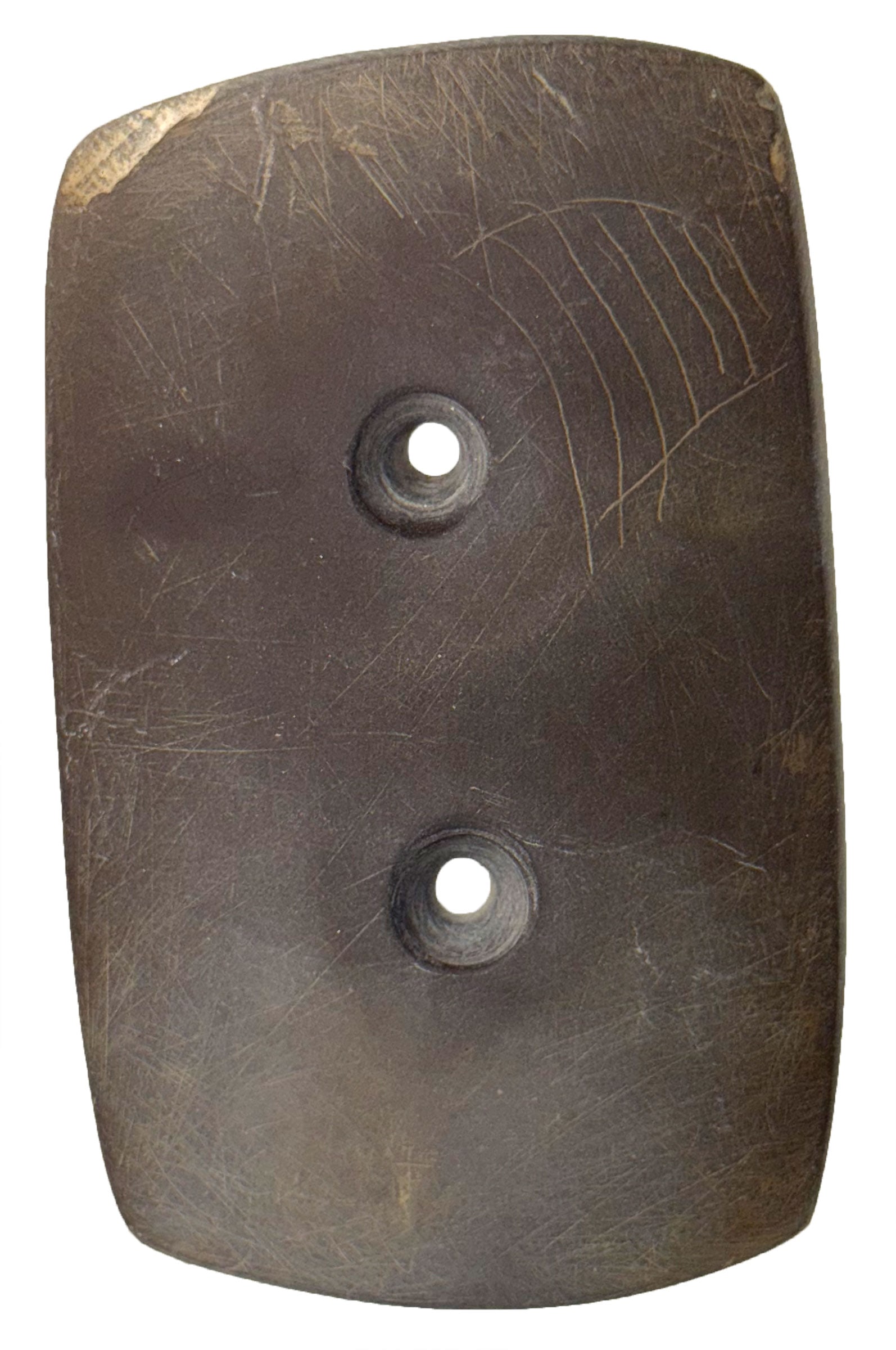 3 3/4" Engraved Drilled Tablet Gorget. Ohio. Ex Bennett Auctions and King Ross.  (1 of 2)