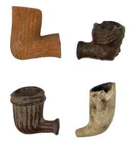 Various Forms of Trade Pipes. All from Ohio. 1795-1800s. Ex Roger Tucker and Kevin Pipes. 