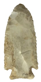 3 1/16" Serrate Stillwell. White Glossy Material. Pennsylvania. Ex Bill Mangold. 