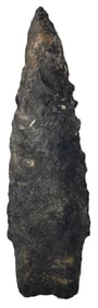 4 1/8" Buzzard Roost. Black Color Chert. Ohio. Ex Minshell, Richter and Allen. Roger COA.