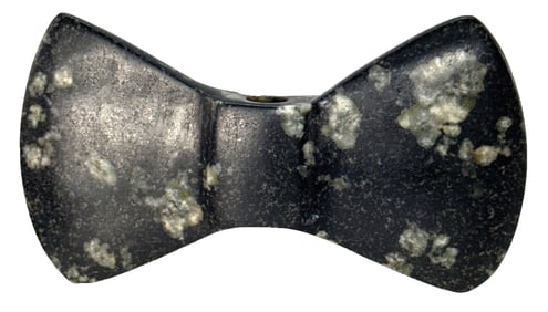 4 3/4” Double Bitted Axe. Black Porphyry. Ohio. Ex Johnson and Smith. COA.