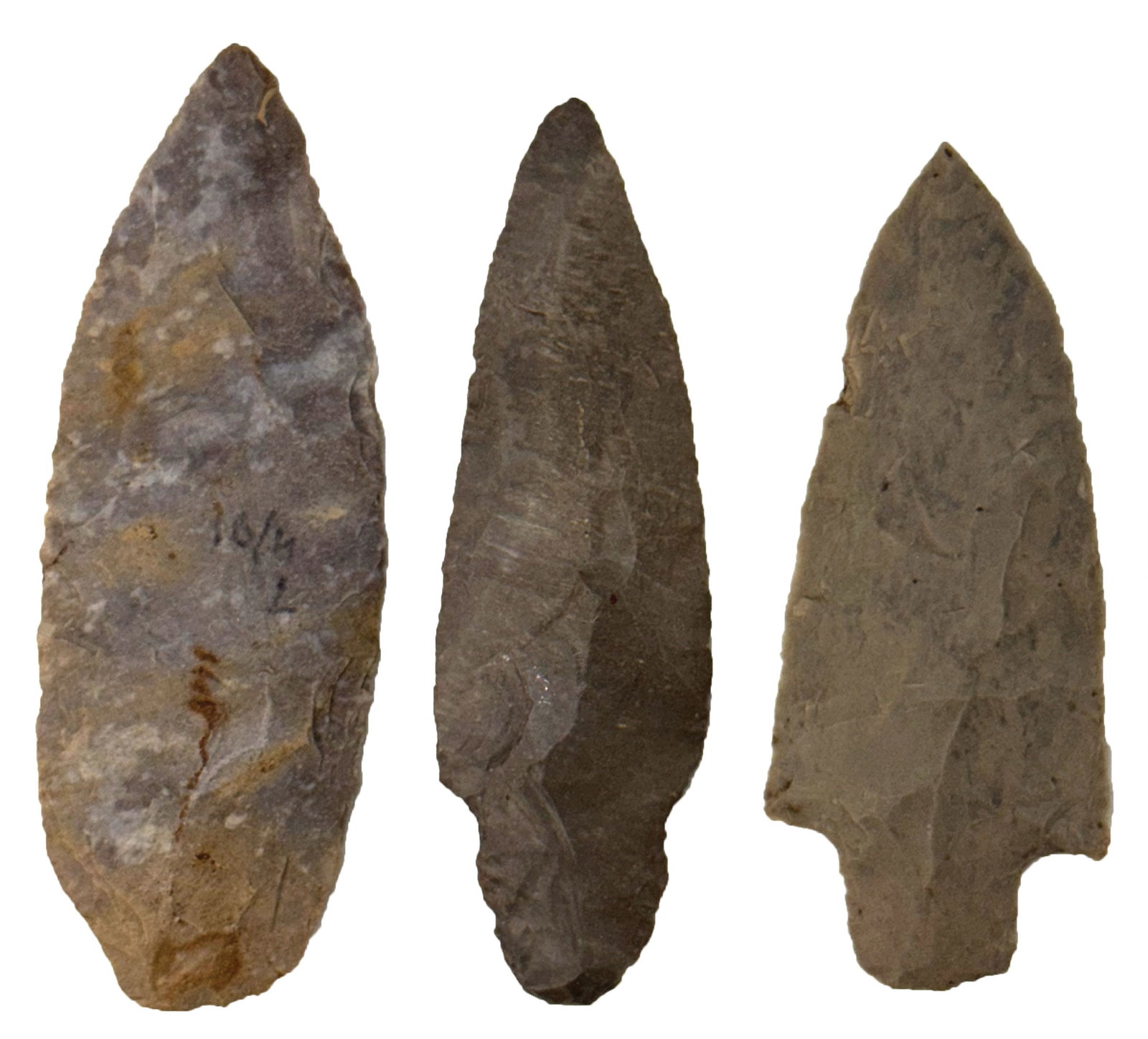 Three Illinois Points. 3 1/2" to 4". Pictured in  Who's Who 11. Ex King Ross Collection.  (1 of 2)