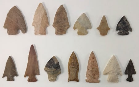 Frame of 13 Points. Various materials and types. Provenance unknown. Ex Doug Watkins.