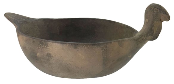 7 1/2" Turkey Effigy Bowl. Arkansas. Ex Rowlett. 