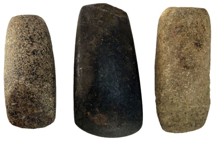 3 Celts. 3 3/4” to 4 9/16” Variety of Materials. Unknown Provenance. Ex Bill Mangold.