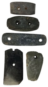 5 Flat Slate Artifacts. Variety of Materials. Unknown Provenance. Ex Bill Mangold.