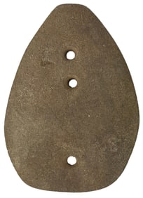 4 1/2" Glacial Kame Three Hole Gorget. West Virginia. Ex David Root. 