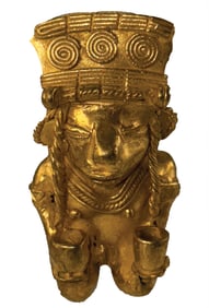 3” Tairona Effigy Kneeling Human. Gold Content Unknown.