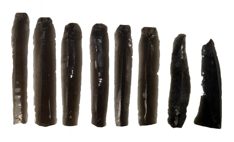 8  Obsidian Bladelets. Northwest Coast. Ex Doug Watkins. 