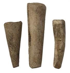  Three Bone Flaking Tools. 1 3/4" to 2 3/8". Waverly, TN. Ex Doug Watkins.