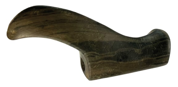 3 7/8" Birdstone. Green Banded Slate. Indiana. Ex Bill Cain and Bruce Miller. Jackson COA. 