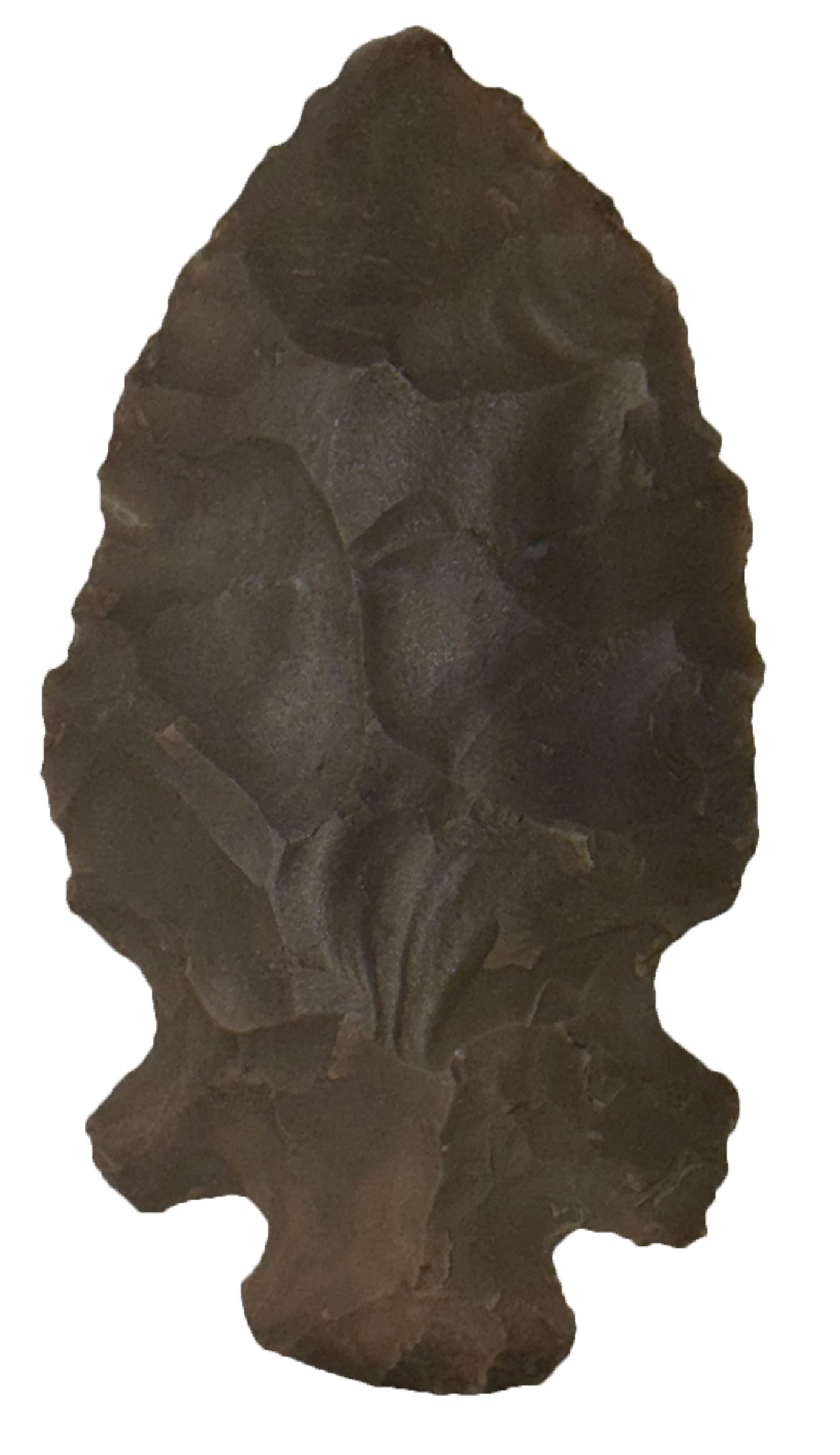 3 1/8" Double Notched Point. Meadowood Style. Dark Gray Hardstone. Ohio. Ex Doug Watkins.  (1 of 2)