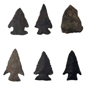 Frame of Six Points. 1 7/8" to 2 1/4". Variety of Materials and Provenances. Ex Kyle Metcalf. 