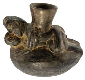 5 1/2” Pre-Columbian Water Bottle. Ex Pat Gaines. 