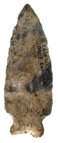 3 3/8" Jakie Stemmed. Jefferson City Chert. Ex Terry Allen. Dickey COA. 