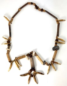 Strand of Florida Beads with 16 canine Teeth. Florida. Pictured. Ex Monty Tallout.