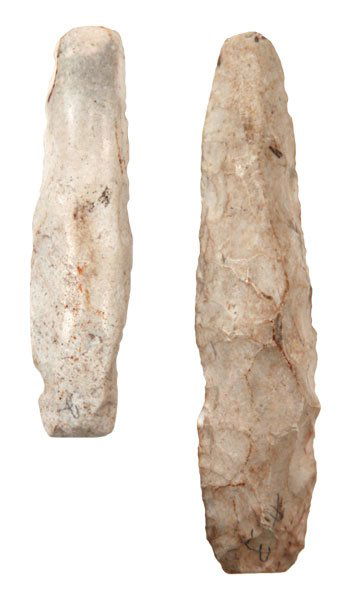 Two Flint Chisels. IL. (4 1/4” & 5 5/8”). Ex-Bernacc: 66. Two Flint Chisels. IL. (4 1/4” & 5 5/8”). Ex-Bernacchi
