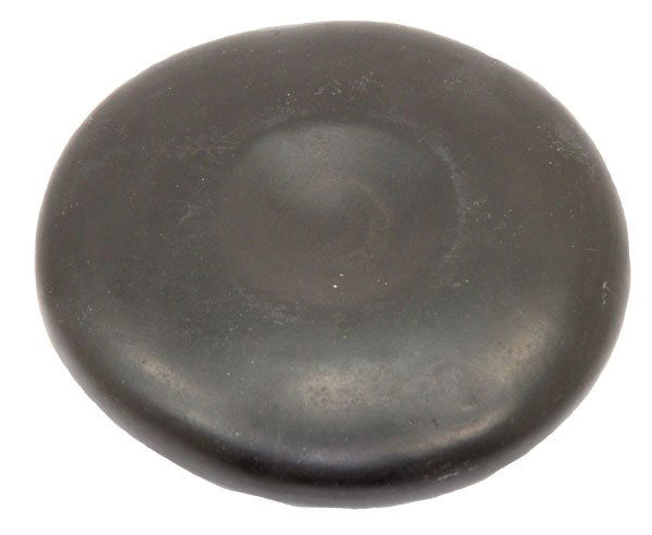 4 5/8” Discoidal. Southwest KY. Polished, Jackson CO: 149. 4 5/8” Discoidal. Southwest KY. Well Polished. Dark Hematite-looking hard stone. Jackson COA