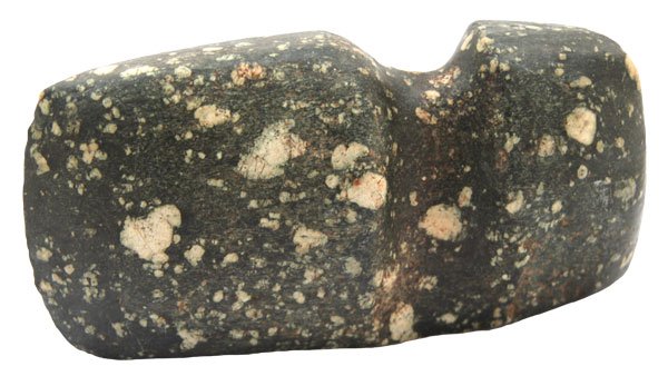 4 7/8” 3/4 Groove Porphyry Axe. IL. Ex-Kimbrell: 386. 4 7/8” 3/4 Groove Porphyry Axe. IL. Vivid inclusions. Nick to back side of pole. Ex-Randall Kimbrell