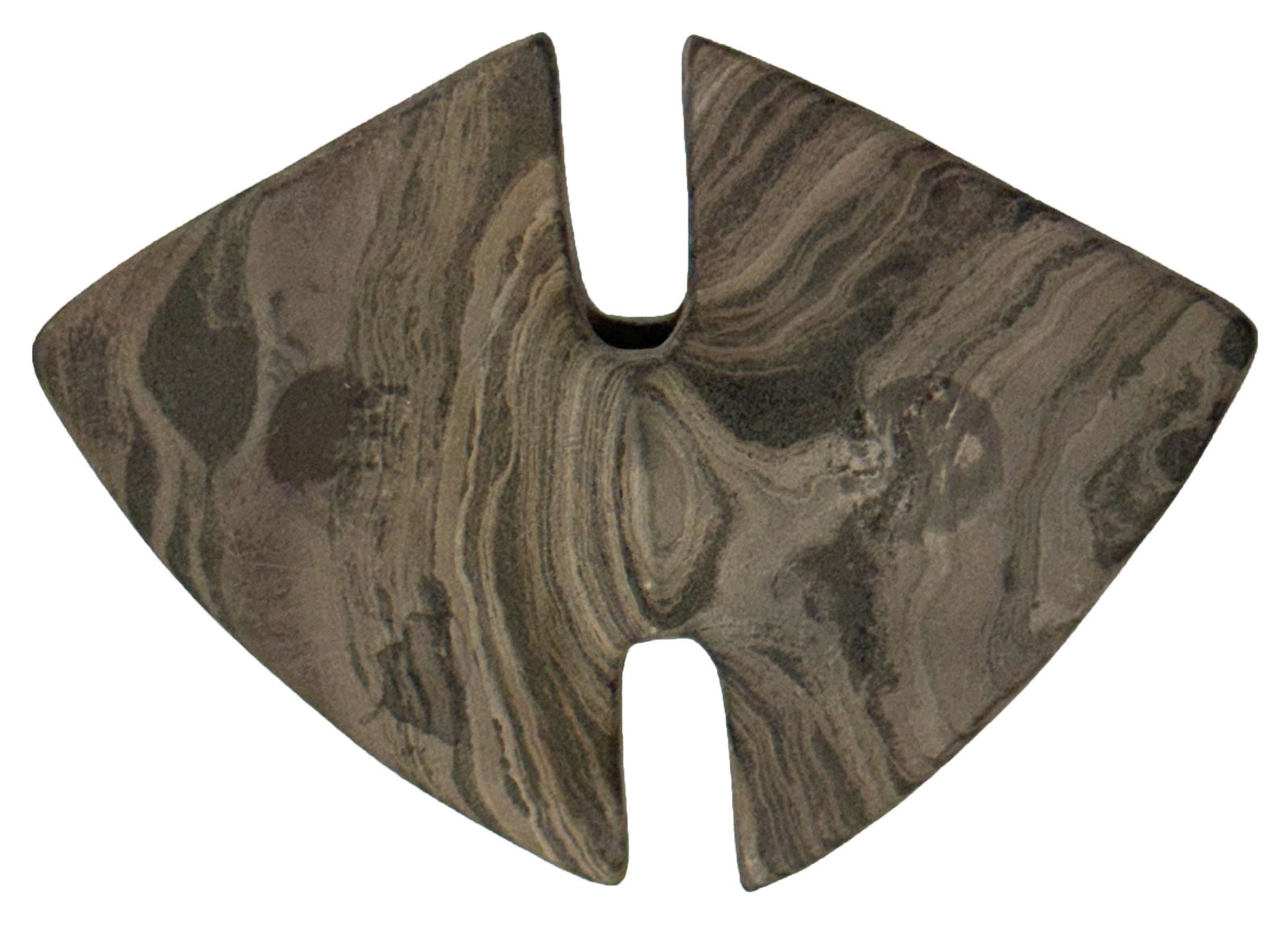 3 3/4" Double Notched Winged Butterfly Bannerstone. Ohio. Slate. COAs. (1 of 8)
