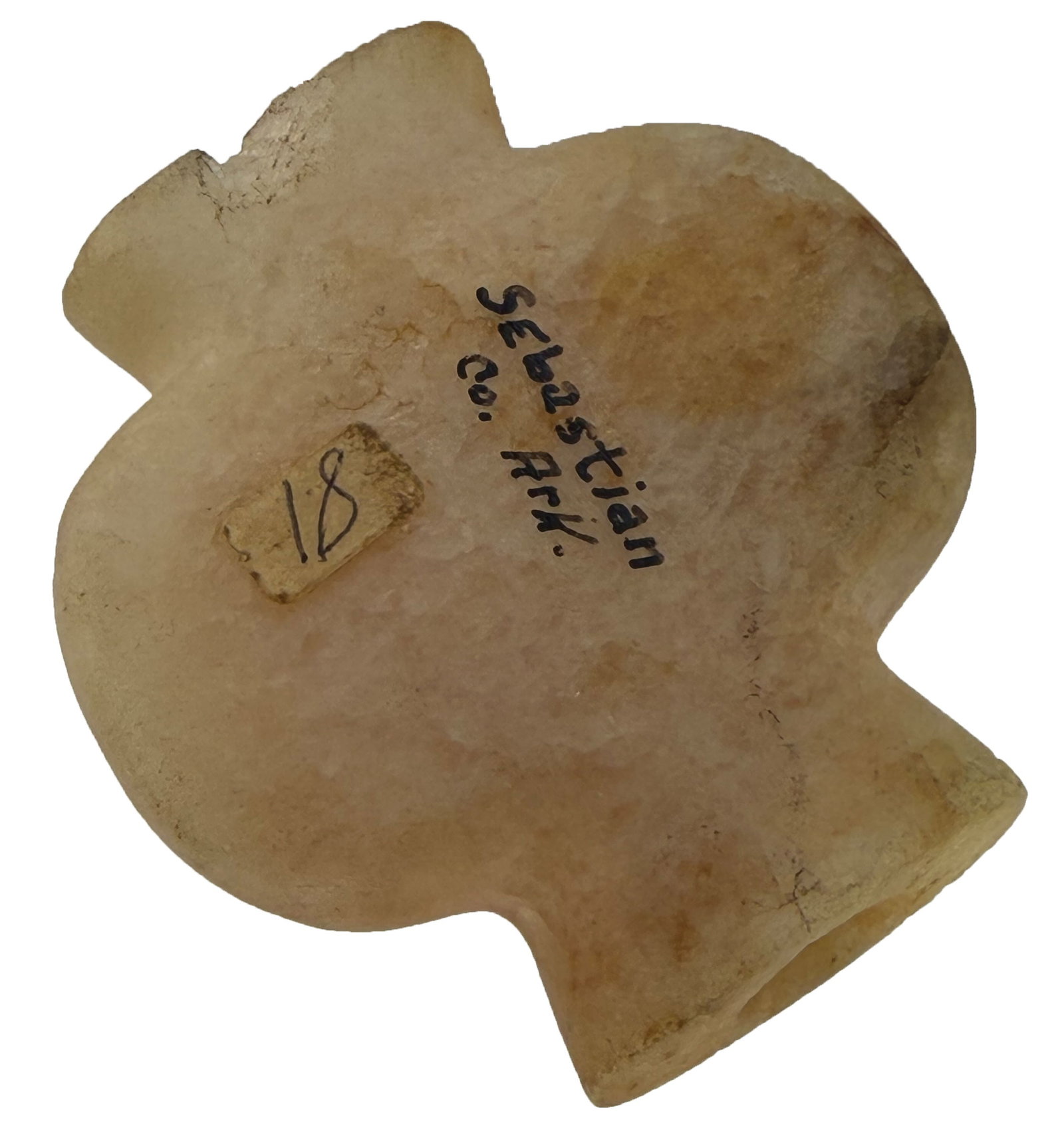 2 7/8" Bottle Bannerstone. Arkansas. Quartz. Ex Sandra Hawkins-Miller. (1 of 7)