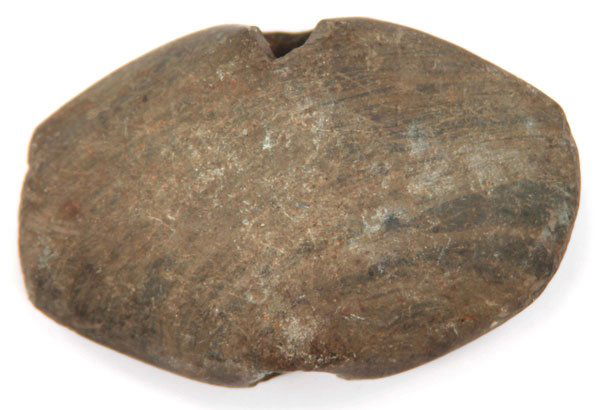 16. 3 1/4” Winged Slate Bannerstone. Warren Co, IN.: 16. 3 1/4” Winged Slate Bannerstone. Warren Co, IN. Ex-Irwin